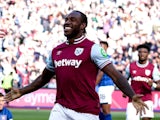 Michail Antonio of West Ham celebrates his goal during his side's Premier League match against Ipswich Town, October 5, 2024