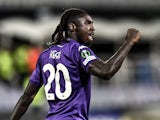 Moise Kean celebrates scoring for Fiorentina on October 3, 2024