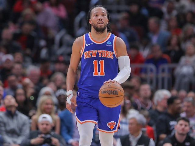 Jalen Brunson of the New York Knicks pictured on April 9, 2024