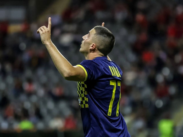 Osher Davida of Maccabi Tel Aviv celebrates his goal against Braga in the Europa League on September 26th, 2024