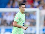 Barcelona's Robert Lewandowski in action on October 6, 2024