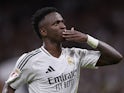 Vinicius Junior of Real Madrid CF celebrates a goal on October 5, 2024