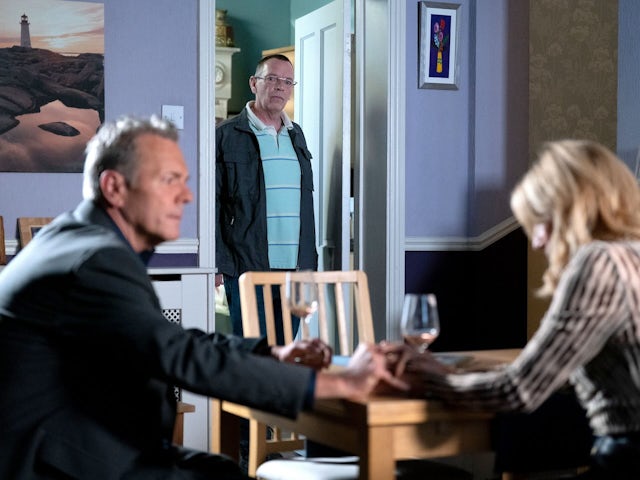 David, Ian and Cindy on EastEnders on October 8, 2024