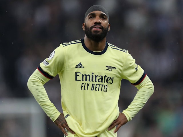 Alexandre Lacazette in action for Arsenal in May 2022