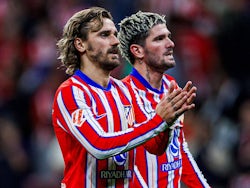 Atletico Madrid's Antoine Griezmann and Rodrigo De Paul on September 29, 2024