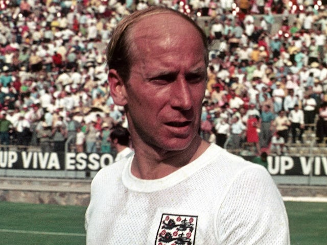 Sir Bobby Charlton pictured for England in 1970