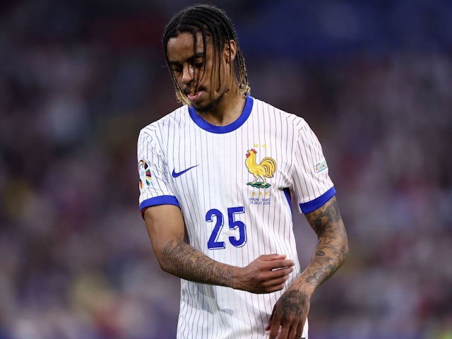 France's Bradley Barcola looks on during the semi-final against Spain on May 9, 2024 