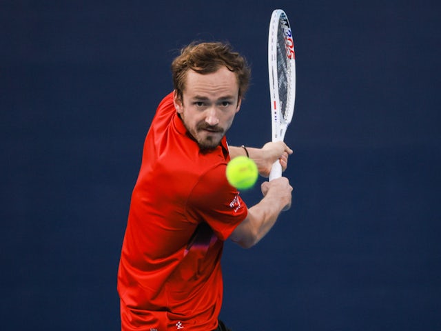 Daniil Medvedev in action at the China Open on September 30, 2024