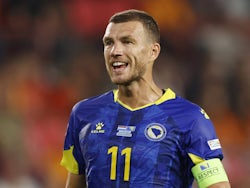 Bosnia-Herzegovina striker Edin Dzeko in action on September 7, 2024