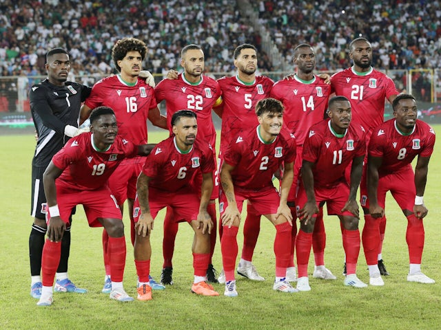  Equatorial Guinea players pose for a team photo on October 9, 2024