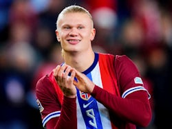 Norway's Erling Haaland reacts on October 10, 2024