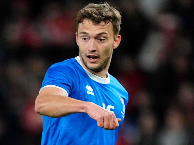 Gunnar Vatnhammer of Faroe Islands during his country's match against Denmark on March 26, 2024