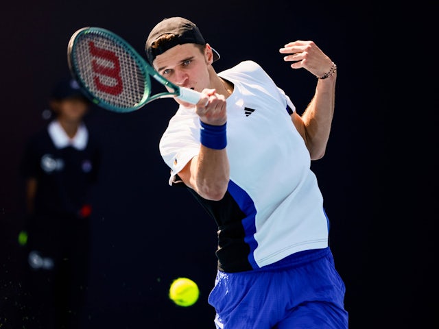 Jakub Mensik of Czechia competes in the Men s Singles on October 5, 2024