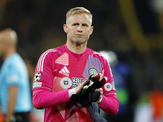 Celtic FC goalkeeper Kasper Schmeichel during his team's Champions League game against Borussia Dortmund on October 1, 2024