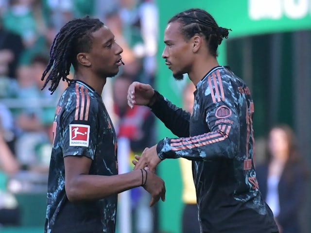 Bayern Munich duo Leroy Sane and Michael Olise on September 21, 2024