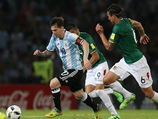 Argentina's Lionel Messi versus Bolivia in March 2016