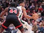 Patrick Williams of the Chicago Bulls posts up against Giannis Antetokounmpo of the Milwaukee Bucks on October 13, 2024