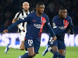 Paris Saint-Germain duo Ousmane Dembele and Randal Kolo Muani on November 28, 2023