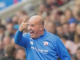 Manager of Chesterfield Paul Cook reacts during his side's League Two match against Grimsby Town, on September 7, 2024