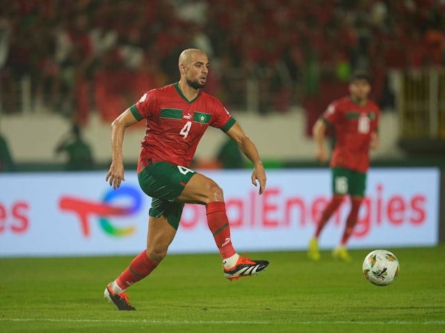 Sofyan Amrabat of Morocco during his side's African Cup of Nations round of 16 game against South Africa, on January 30, 2024