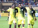  Aziz Abdu Kayondo (R) of Uganda celebrates with teammates after scoring during the CAF Africa Cup of Nations qualifiers Group K match between Uganda and the Republic of Congo at Nelson Mandela National Stadium in Kampala, Uganda, on Sept. 9, 2024