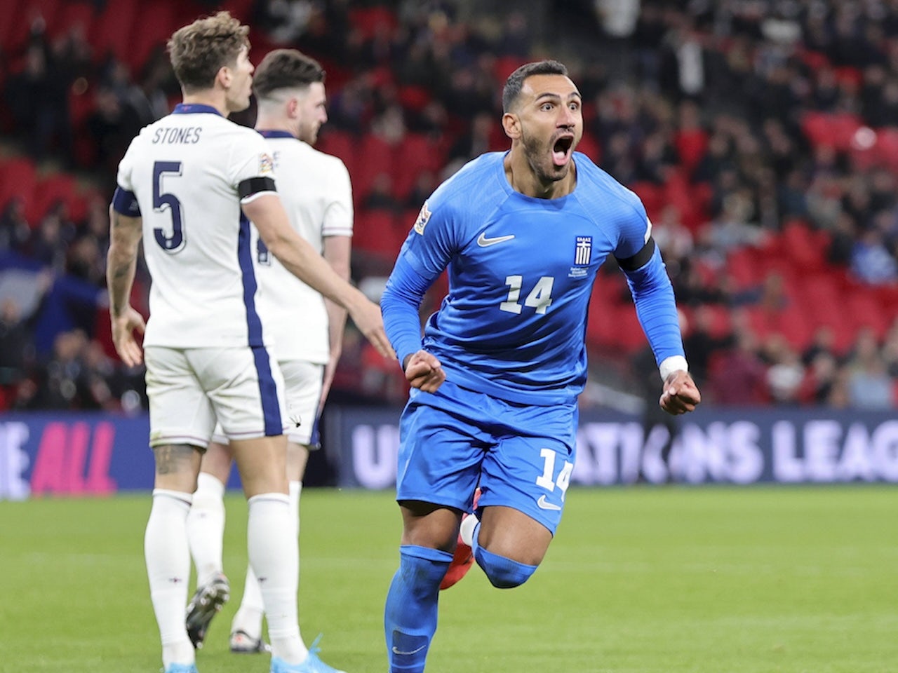 England 1-2 Greece: Highlights, man of the match, stats as Vangelis Pavlidis hits brace in famous away win thumbnail