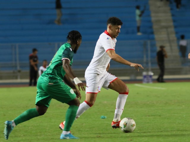 Youssef Msakni of Tunisia in action during his side's match against Comoros, on October 11, 2024