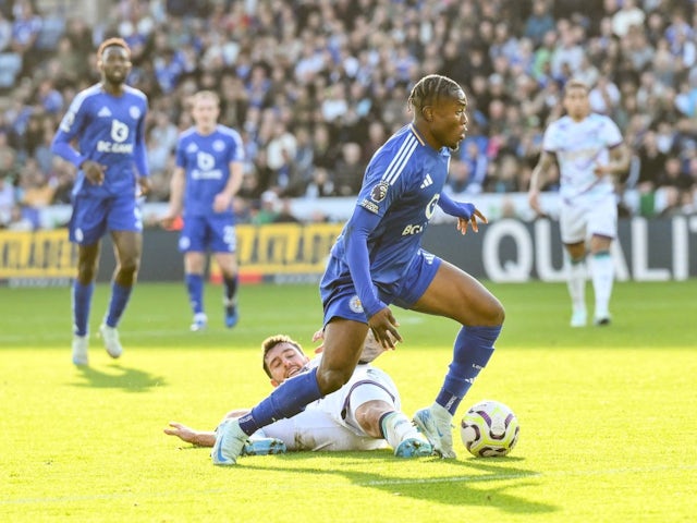 Abdul Fatawu of Leicester City during his side's clash against Bournemouth, on October 5 October, 2024