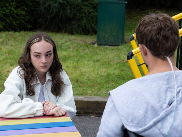 Frankie and JJ on Hollyoaks on October 29, 2024