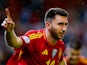 Spain's Aymeric Laporte celebrates scoring on October 15, 2024