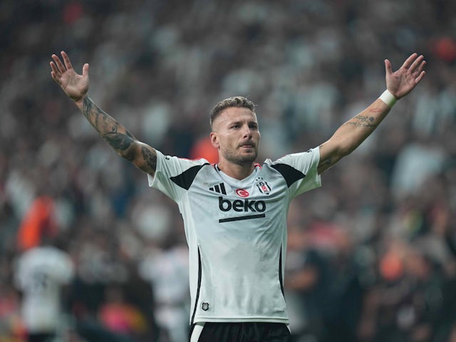 Ciro Immobile celebrates scoring for Besiktas on September 22, 2024