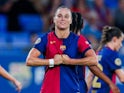 Barcelona Women's Ewa Pajor celebrates after scoring on October 13, 2024