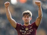 Manchester City's John Stones celebrates on October 20, 2024