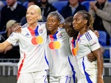 Lyon Women's Kadidiatou Diani celebrates with her teammates after scoring on October 8, 2024