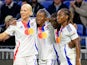 Lyon Women's Kadidiatou Diani celebrates with her teammates after scoring on October 8, 2024