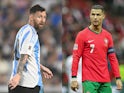 Collage of Lionel Messi and Cristiano Ronaldo from October 2024