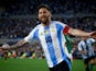 Argentina's Lionel Messi celebrates after scoring on October 15, 2024