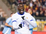 France's Randal Kolo Muani celebrates scoring on October 14, 2024