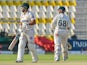 Pakistan duo Salman Agha and Sajid Khan during second Test against England on October 17, 2024.