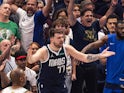  Luka Doncic (77) reacts to a foul call in the first quarter of Game 3 of the NBA Finals on October 22, 2024