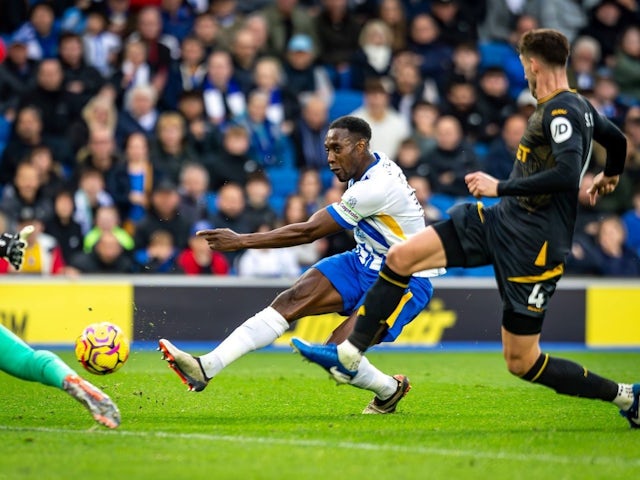 Danny Welbeck scores for Brighton & Hove Albion on October 26, 2024