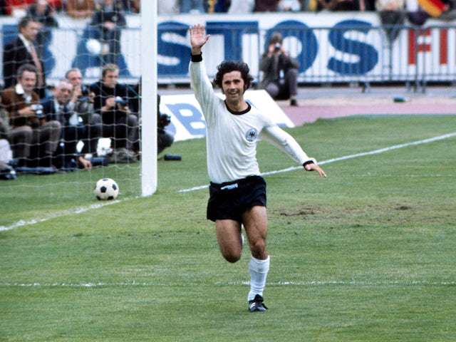 German Gerd Müller celebrates after scoring a goal in the Euro 72 final.