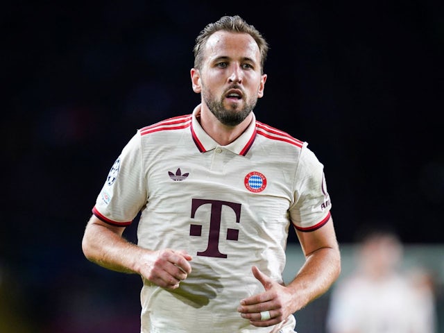 Harry Kane of Bayern Munich during his side's UEFA Champions League match against Barcelona, on October 23, 2024