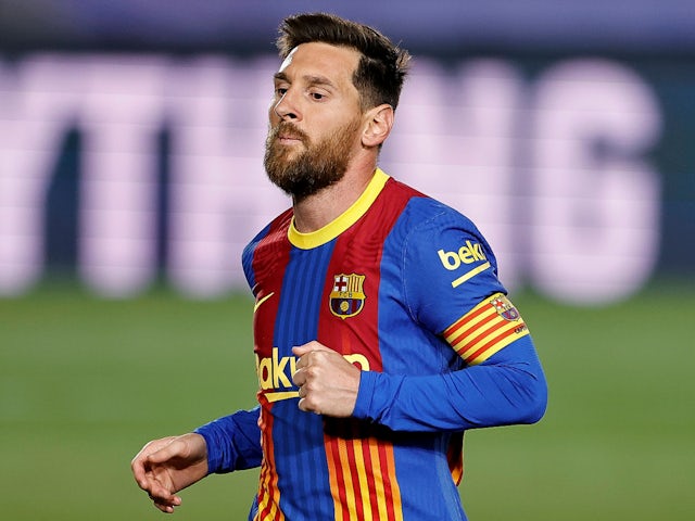 Lionel Messi in action for Barcelona on April 10, 2021