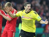 Borussia Dortmund's Robert Lewandowski on May 12, 2012