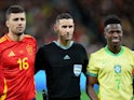 Spain's Rodri and Brazil's Vinicius Junior pictured on March 26, 2024