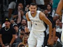 Spurs rookie Victor Wembanyama reacts after scoring two of his 15 points against the Dallas Mavericks on October 22, 2024