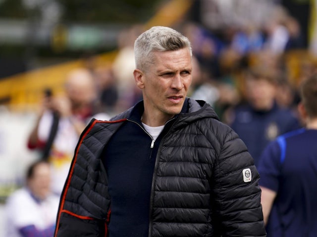 Steve Morison, Sutton United manager, during the Sky Bet League Two match on April 6, 2024