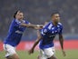 Walace and Lautaro Diaz celebrate a goal for Cruzeiro on August 22, 2024