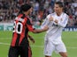 AC Milan's Ronaldinho and Real Madrid's Cristiano Ronaldo on October 19, 2010